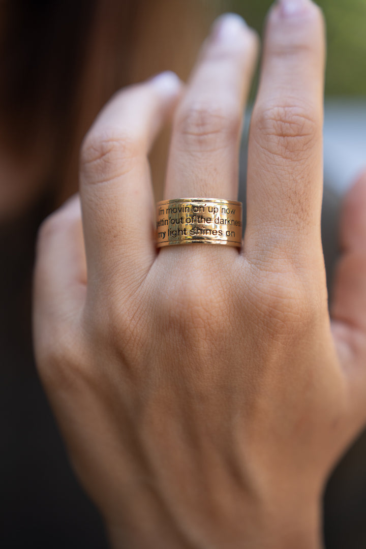 Inspirational Affirmation Engraved Brass Ring. Size 6-7| Non-Adjustable