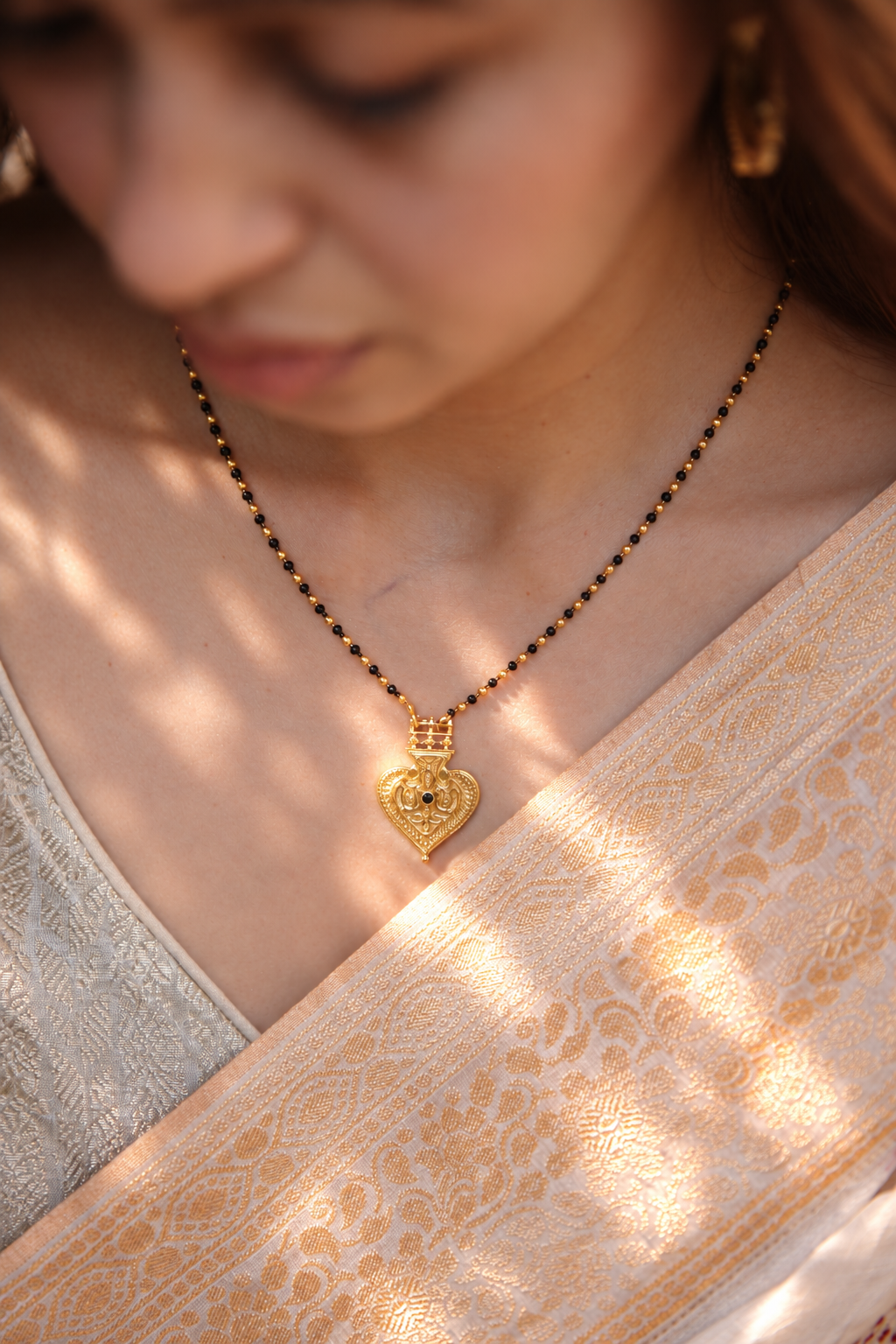 Hridaya Black Agate Mangalsutra Necklace