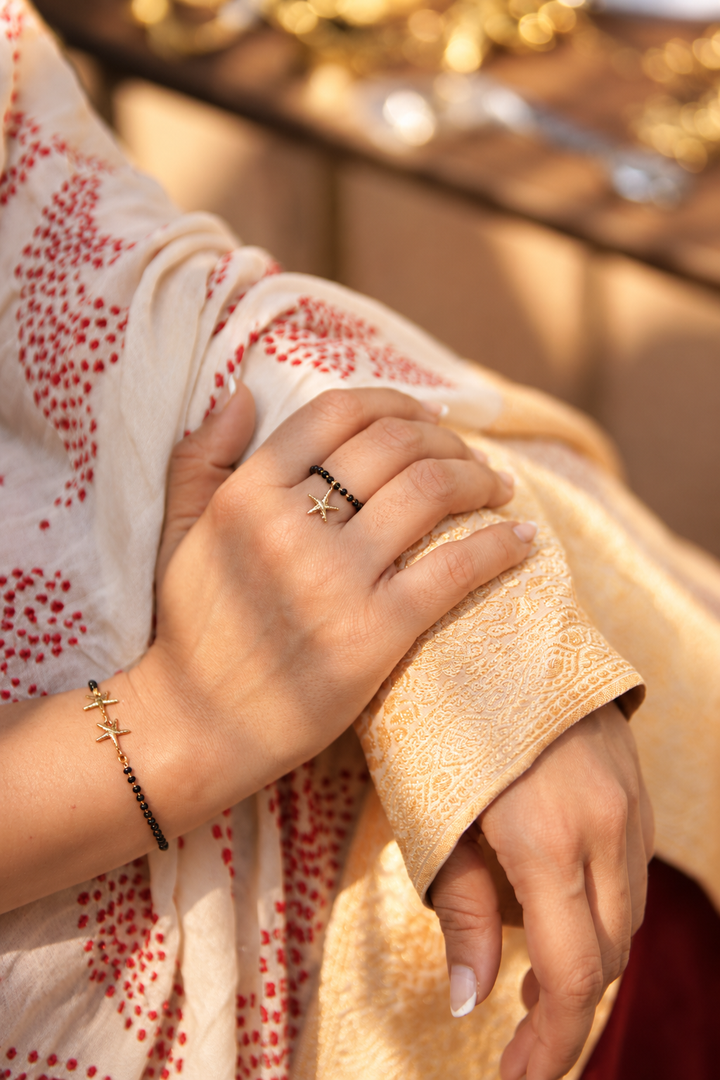 Star of Love Brass Mangalsutra Ring – Adjustable