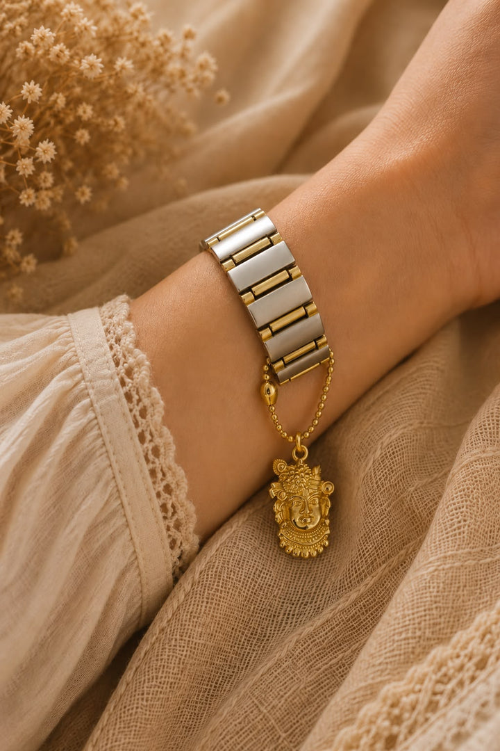 Divine Krishna Brass Watch Charm-gold plated.