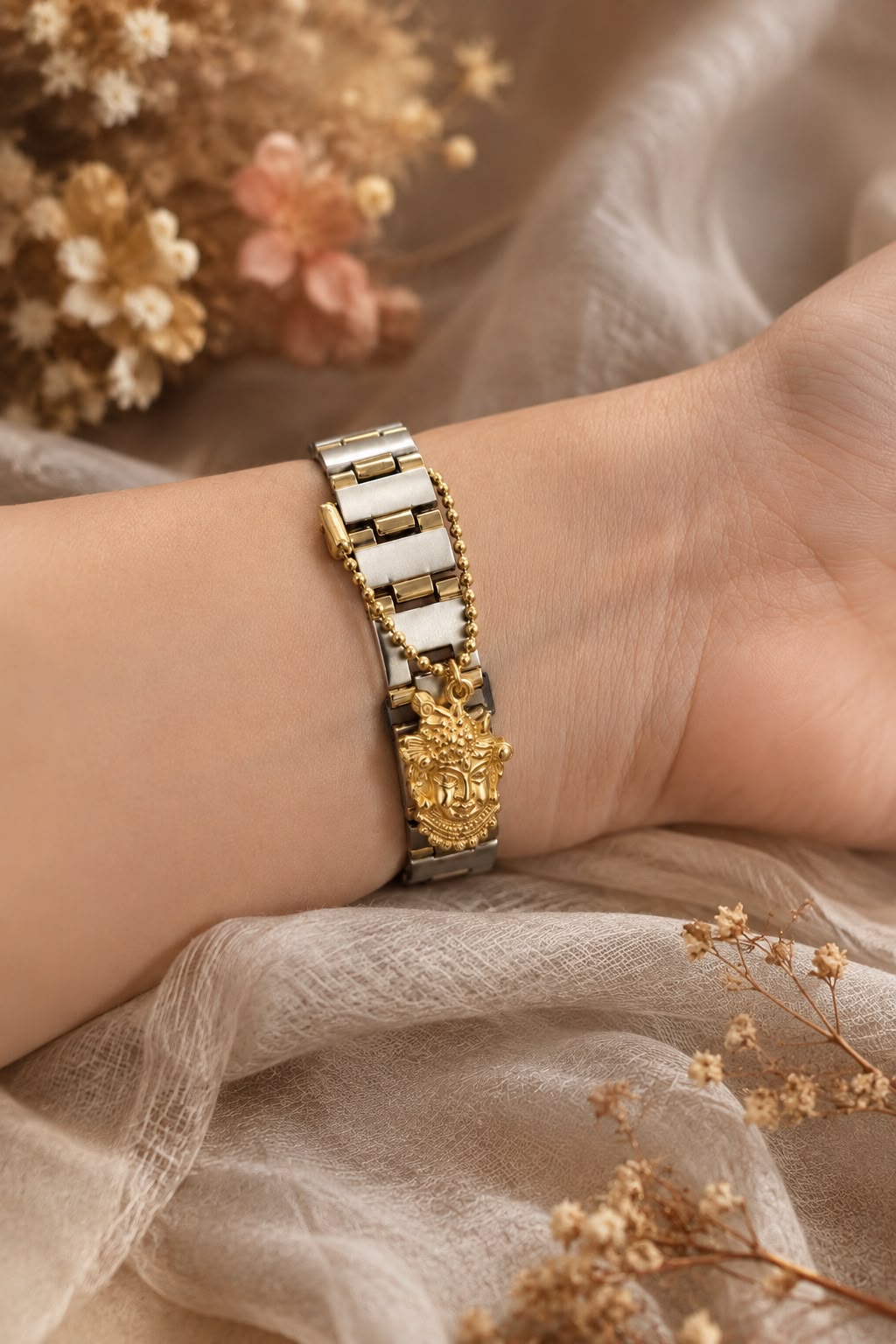 Divine Krishna Brass Watch Charm-gold plated.