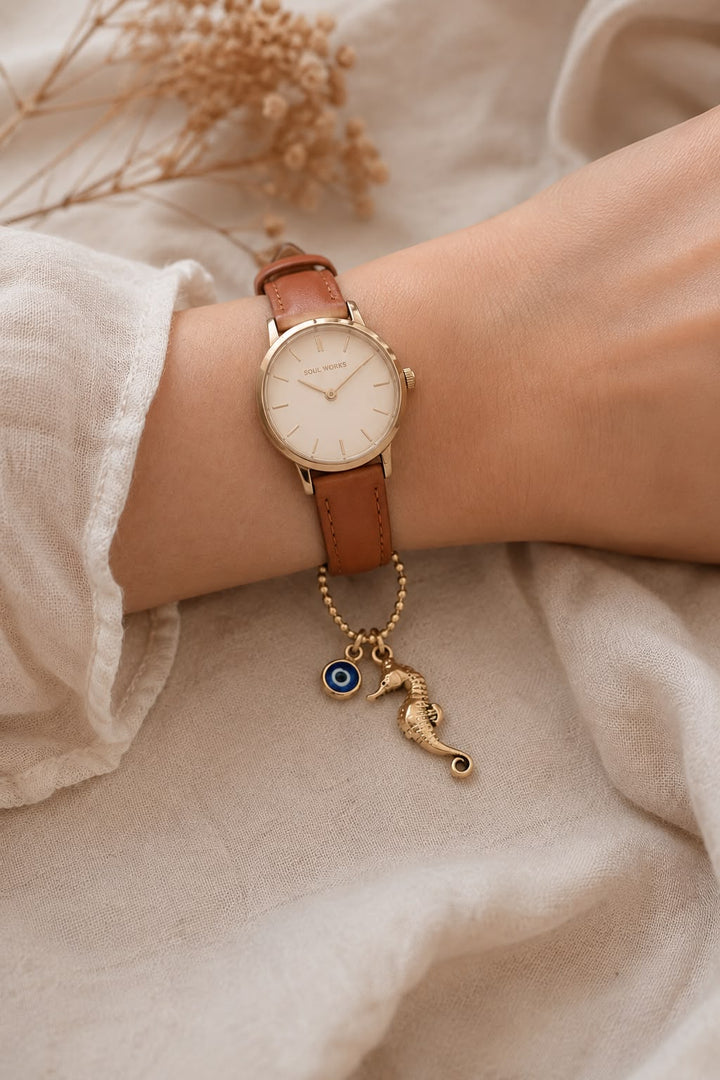 Baby Seahorse Evil Eye Watch Charm