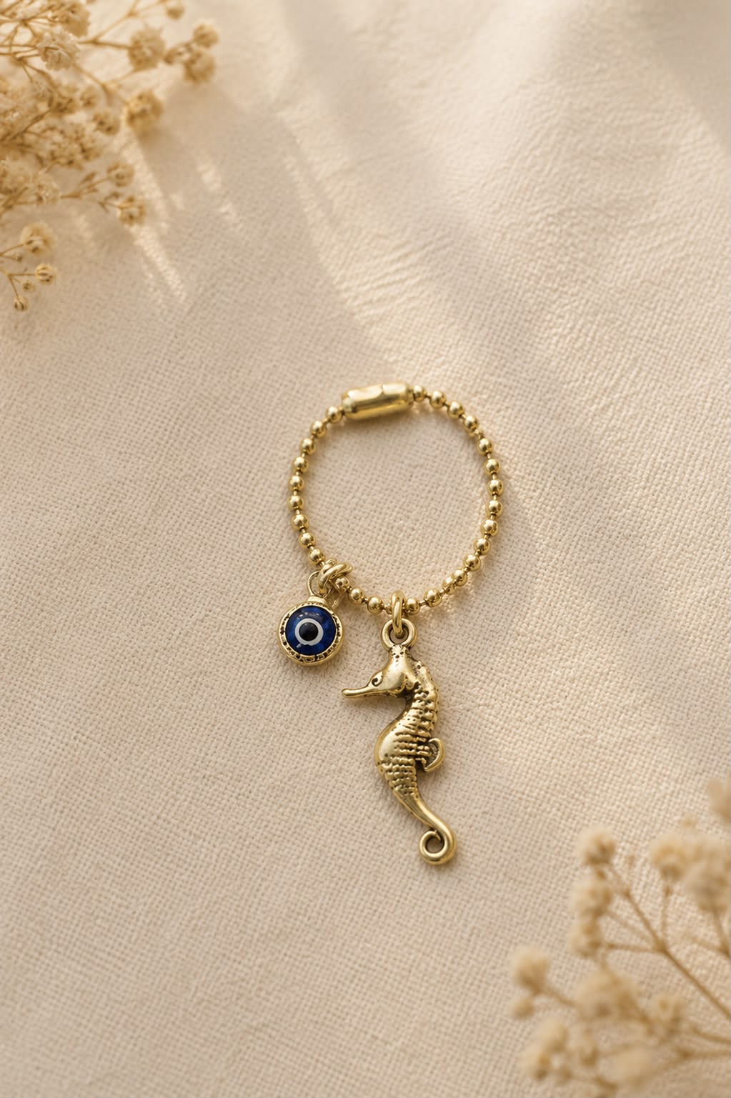 Baby Seahorse Evil Eye Watch Charm