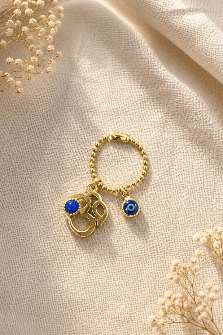 Lapis Sacred Om Evil Eye Watch Charm