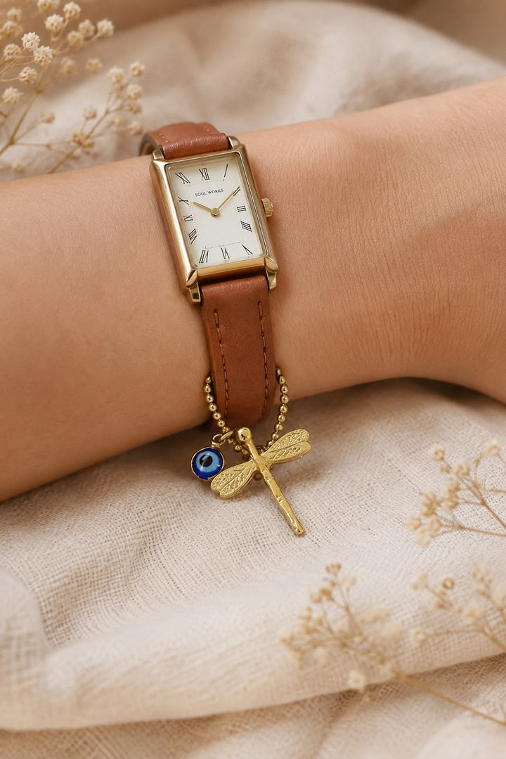 Dragonfly Evil-eye Brass Watch Charm