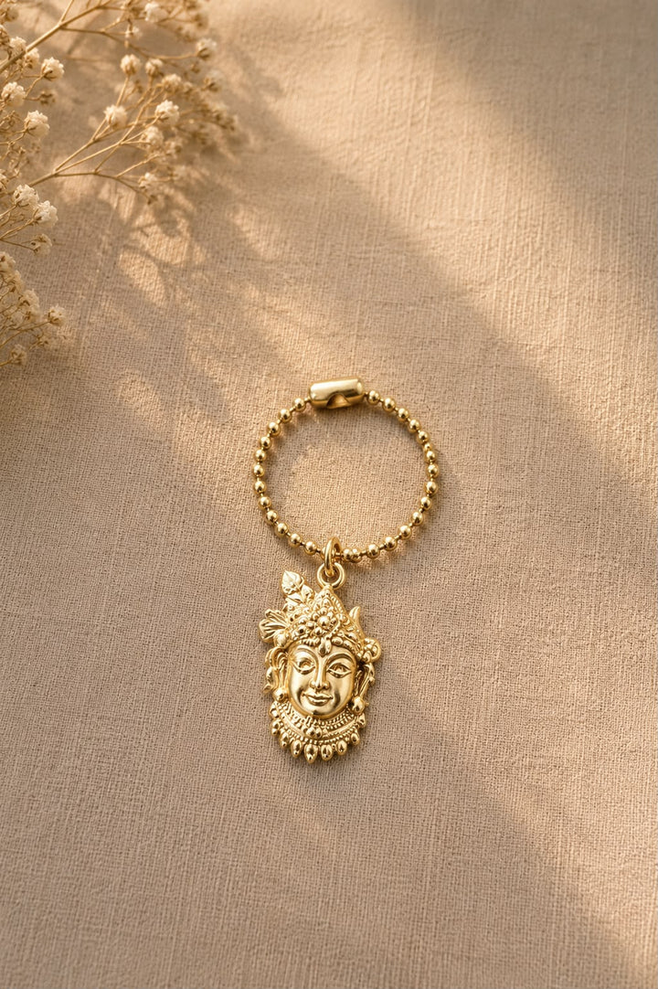 Divine Krishna Brass Watch Charm-gold plated.