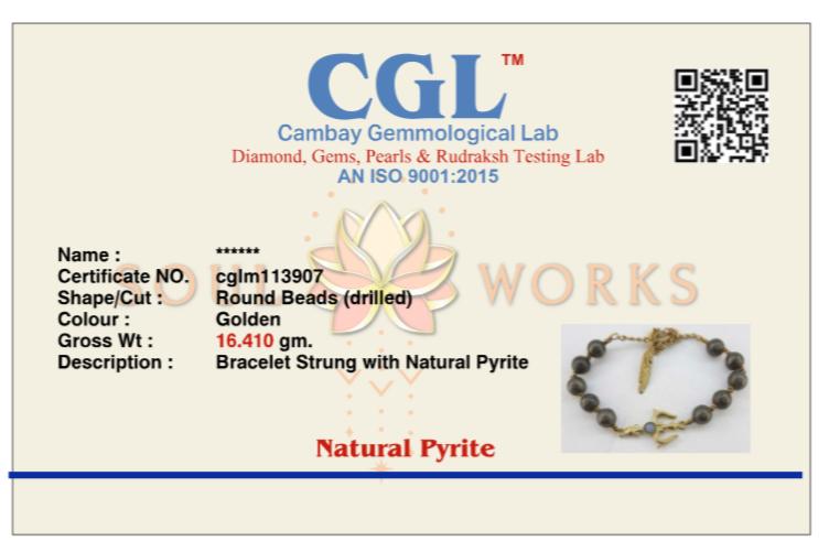 Raw Pyrite trishul healing bracelet