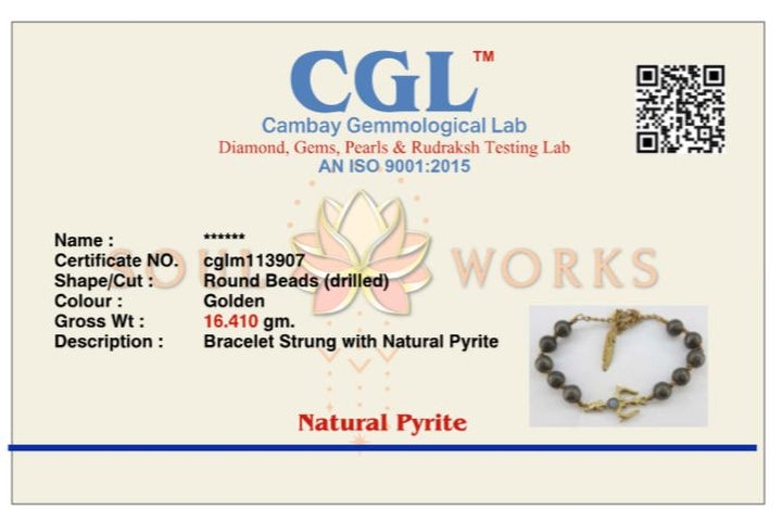 Raw Pyrite trishul healing bracelet