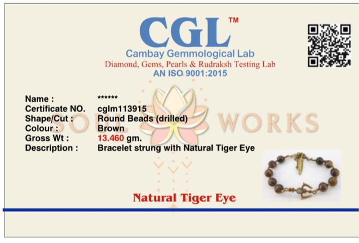 Tiger eye trishul healing bracelet