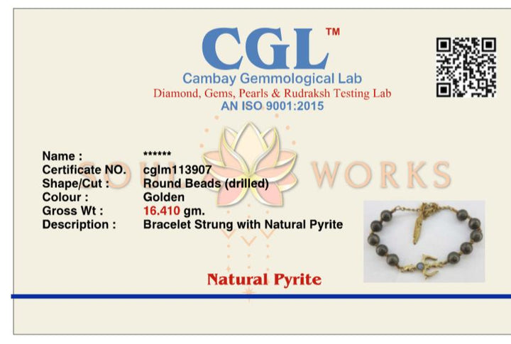 Seven chakra trishul pyrite bracelet stackable combo