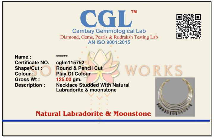 Crown of labradorite brass necklace