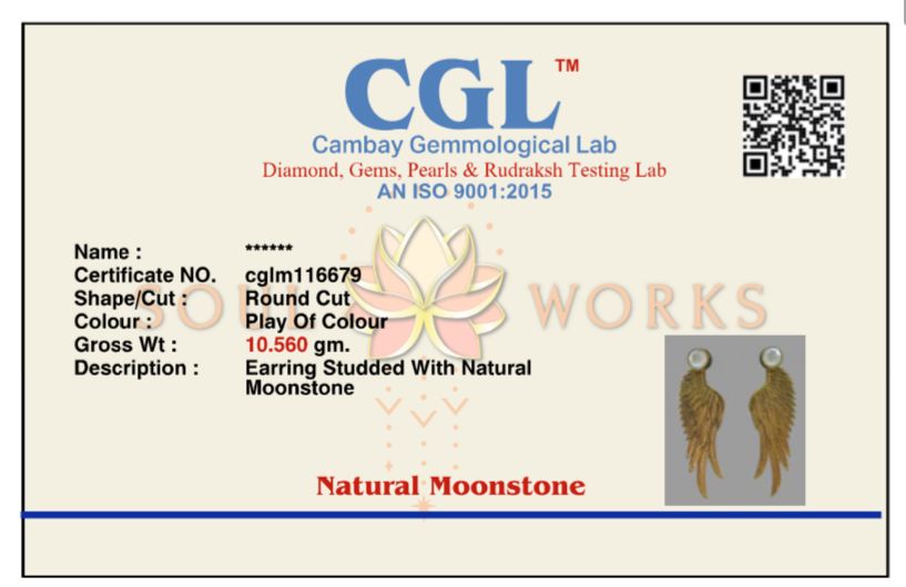 Fairy earrings with detachable crystal brass stud