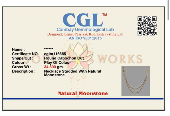 Moonstone lotus long necklace