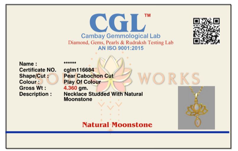 Lotus moonstone pendant chain gold plated