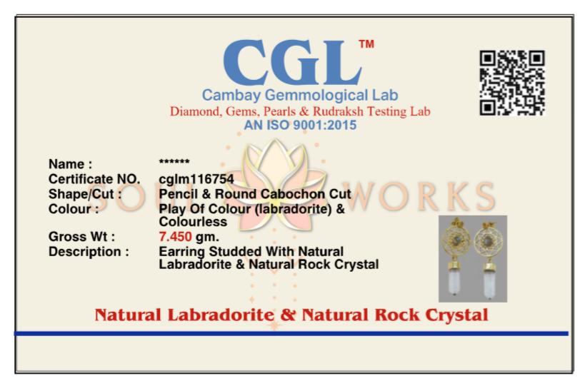 Clear quartz mandala stud brass earrings