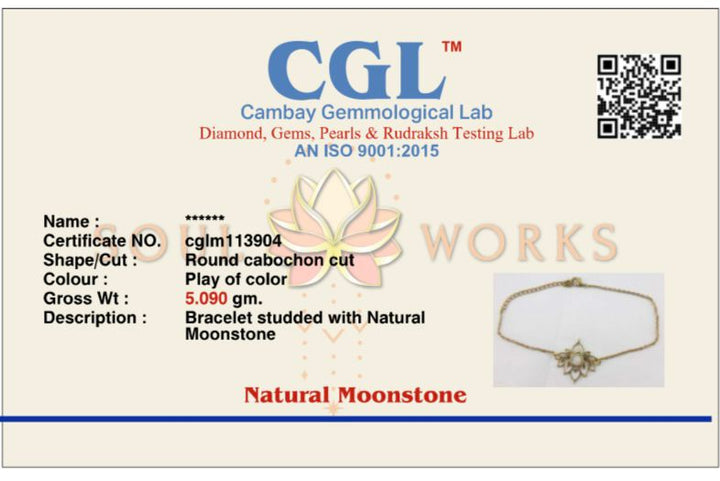 Lotus moonstone anklet