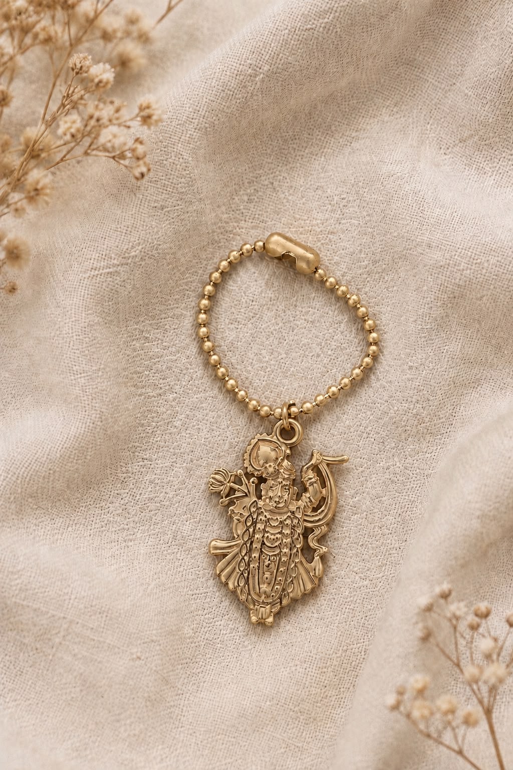 Shrinathji Divine Brass Watch Charm- gold plated