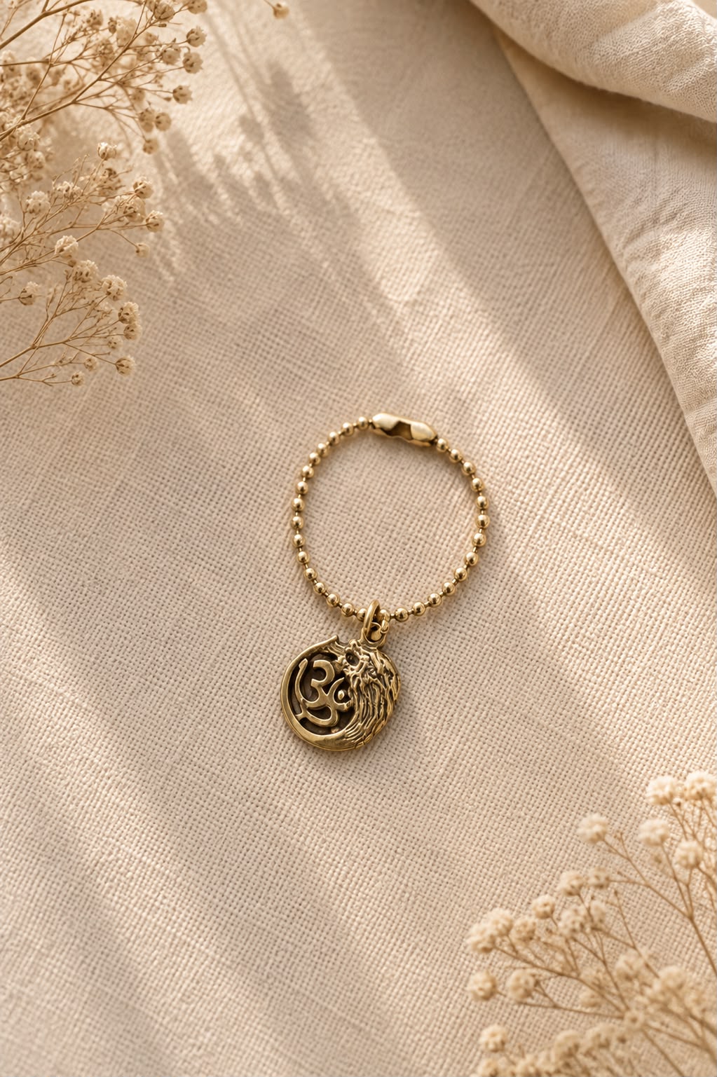 Sacred Om Brass Watch Charm