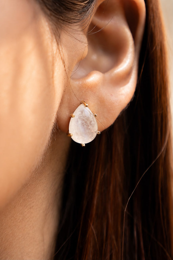 Moonstone Solitaire Studs