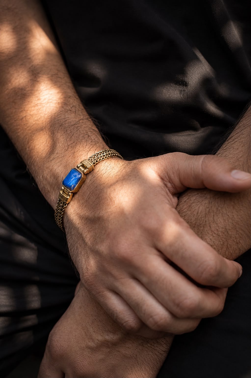 Lapis Lazuli Mesh Bracelet for Men