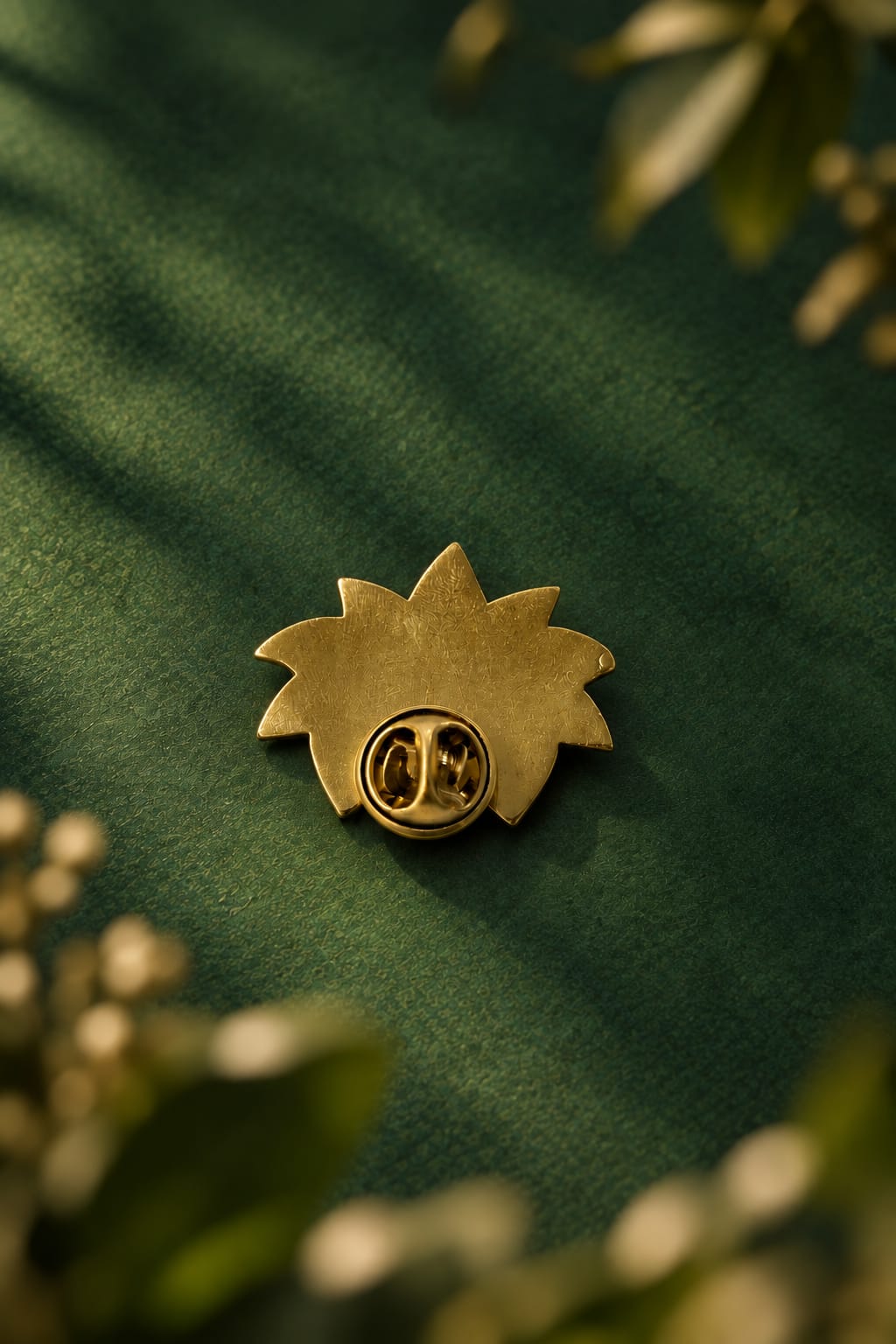 Lotus brooch lapel pin in pure brass