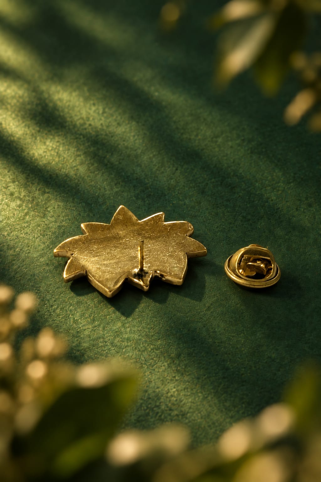 Lotus brooch lapel pin in pure brass