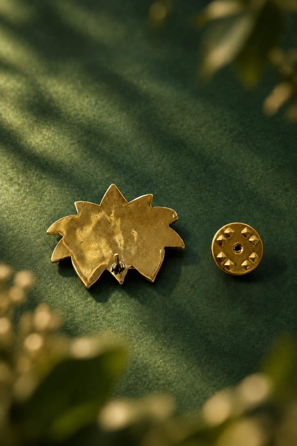 Lotus brooch lapel pin in pure brass