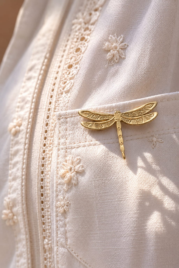 Gilded Dragonfly Brooch lapel pin