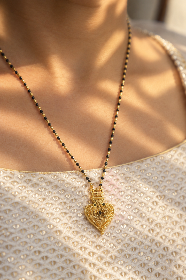 Hridaya Black Agate Mangalsutra Necklace
