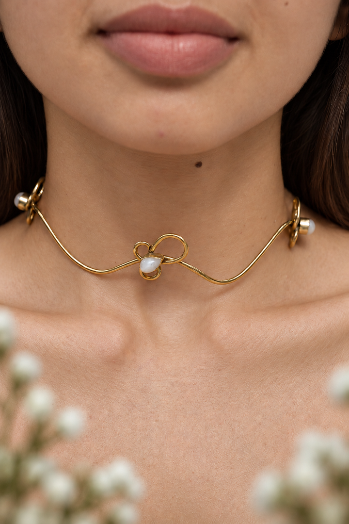 Moonstone hair band cum neckalce