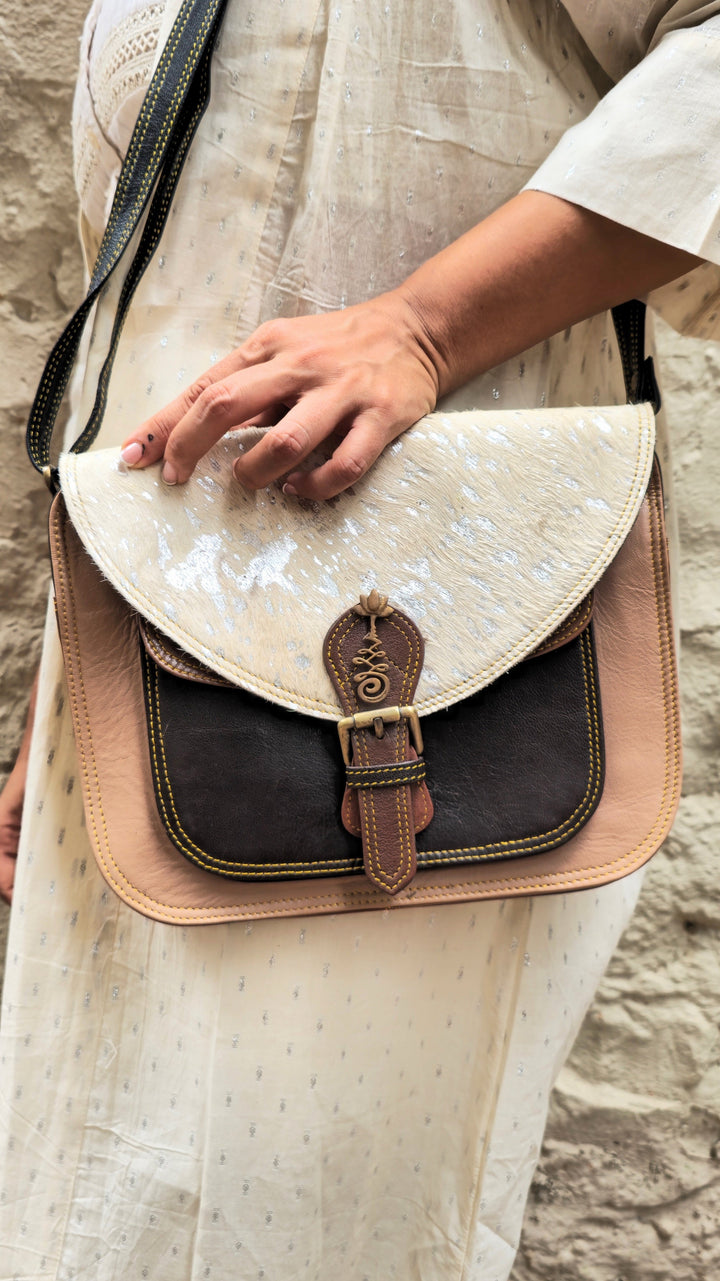 Sepia tan leather bag