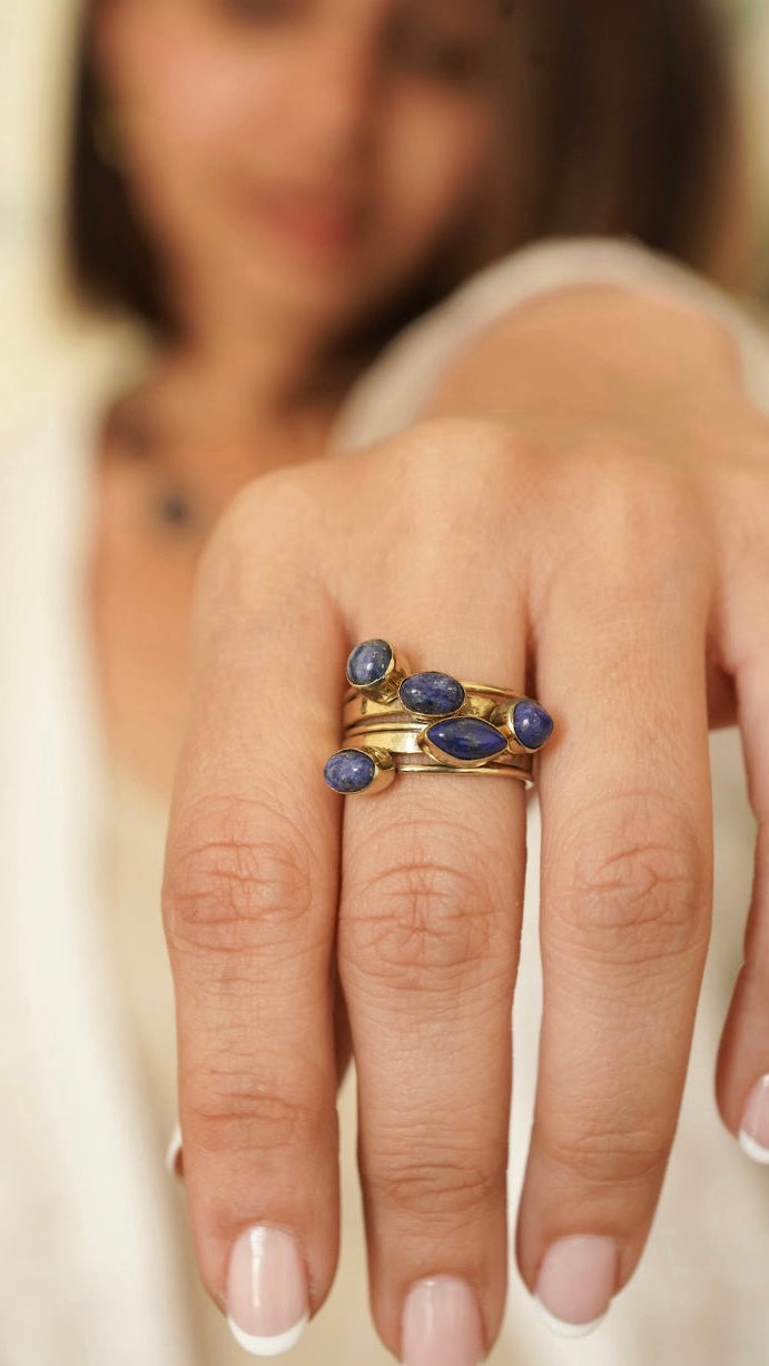 Stackable lapis. Non adjustable ring. Size 5-8