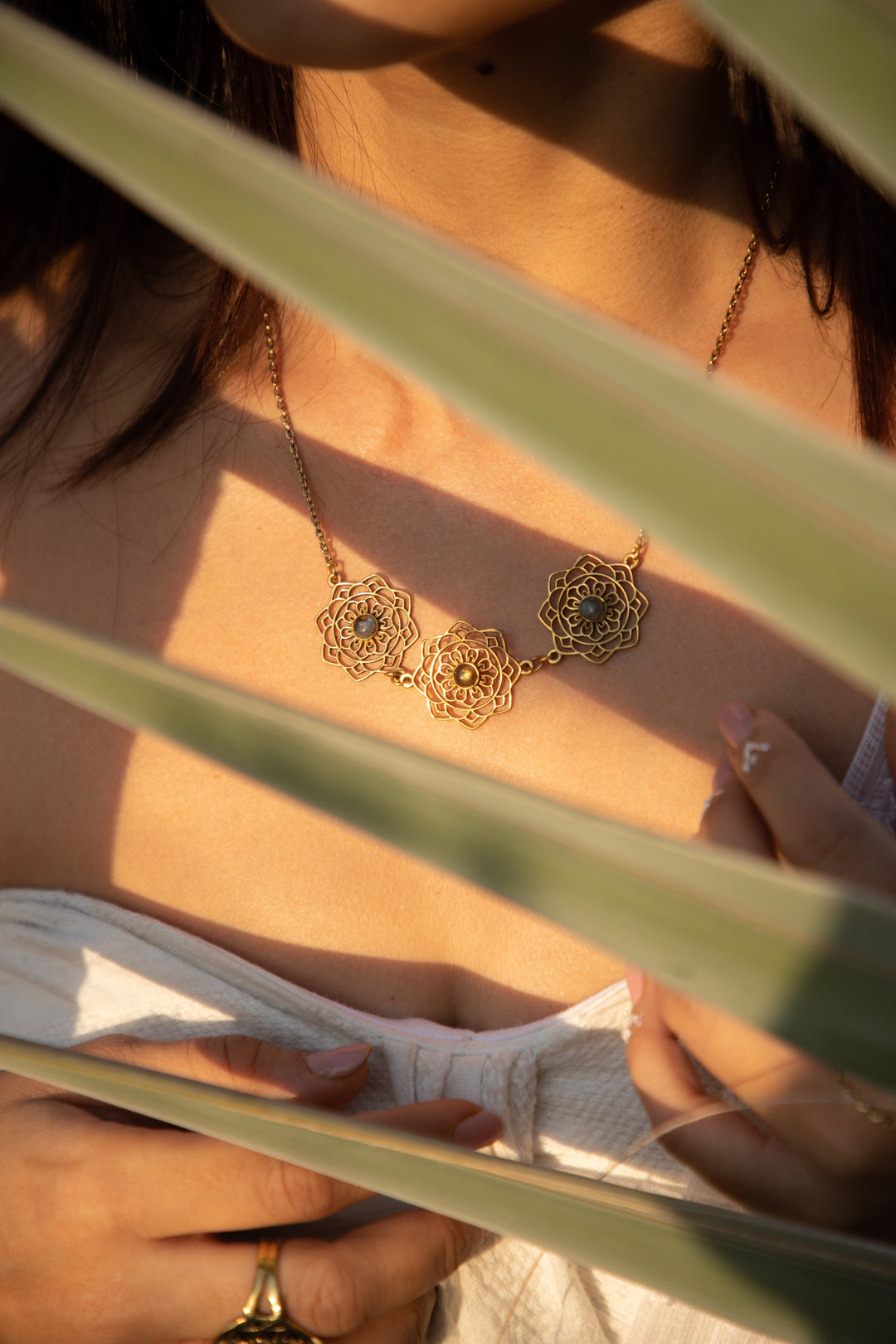 Moon ring + mandala necklace + mandala earrings combo (3)