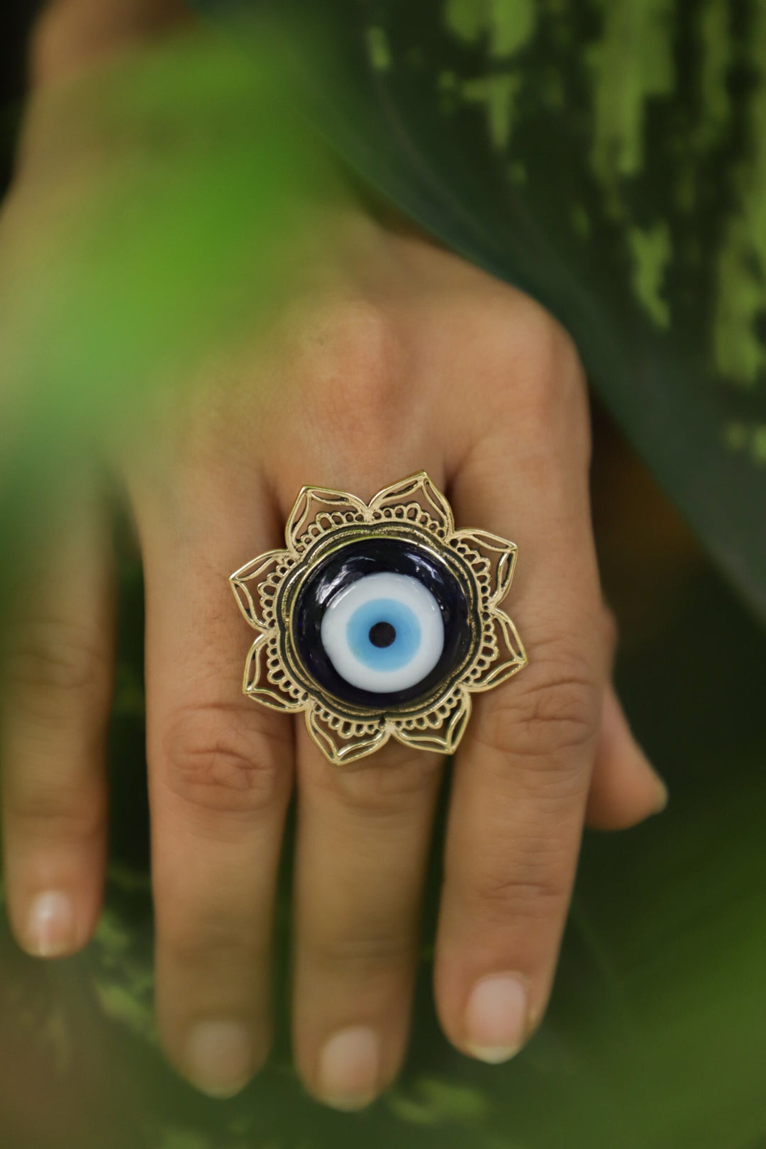 Mandala eye earrings + mandala eye ring combo