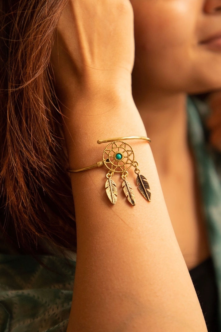 Dreamcatcher Turquoise Bangle