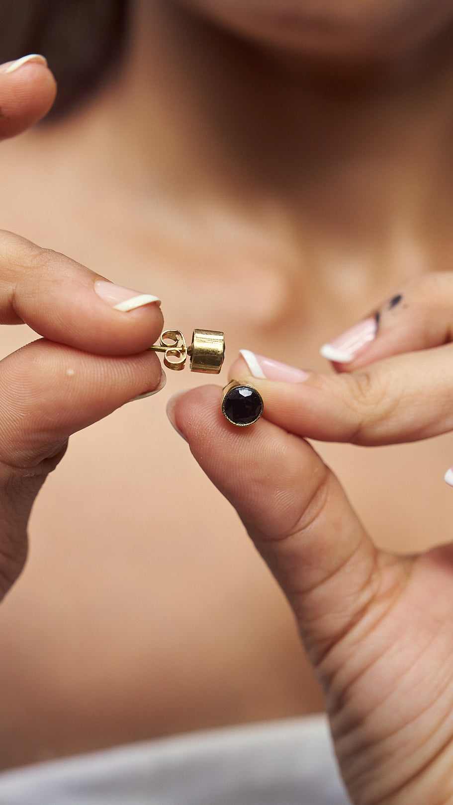 Black agate studs