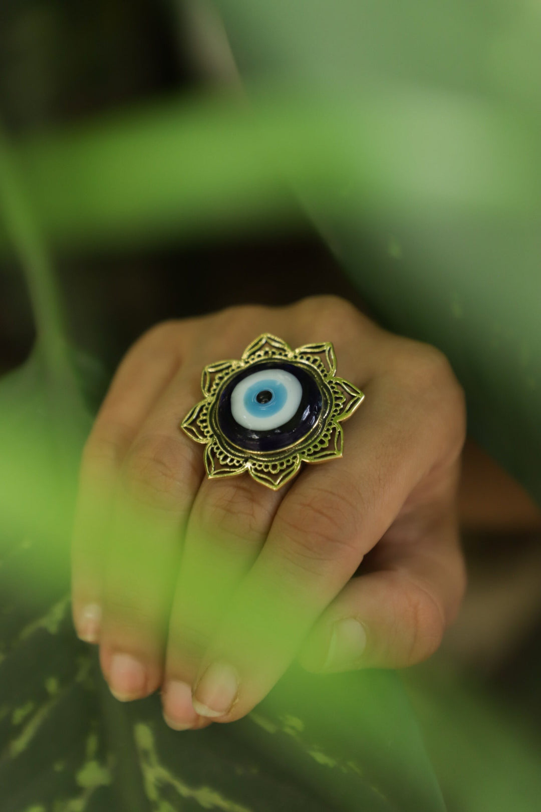 Mandala eye earrings + mandala eye ring combo