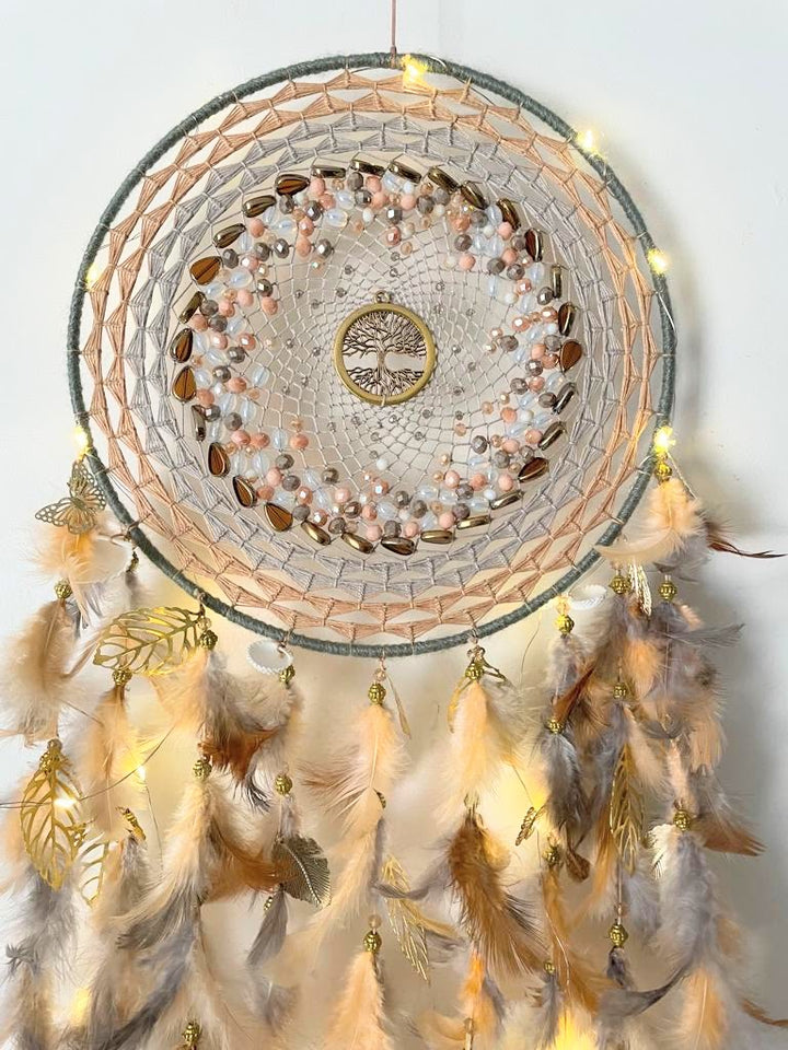 Radiant peach dreamcatcher