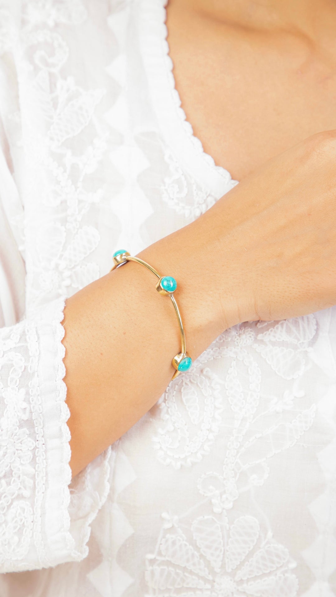 Turquoise drop bangle