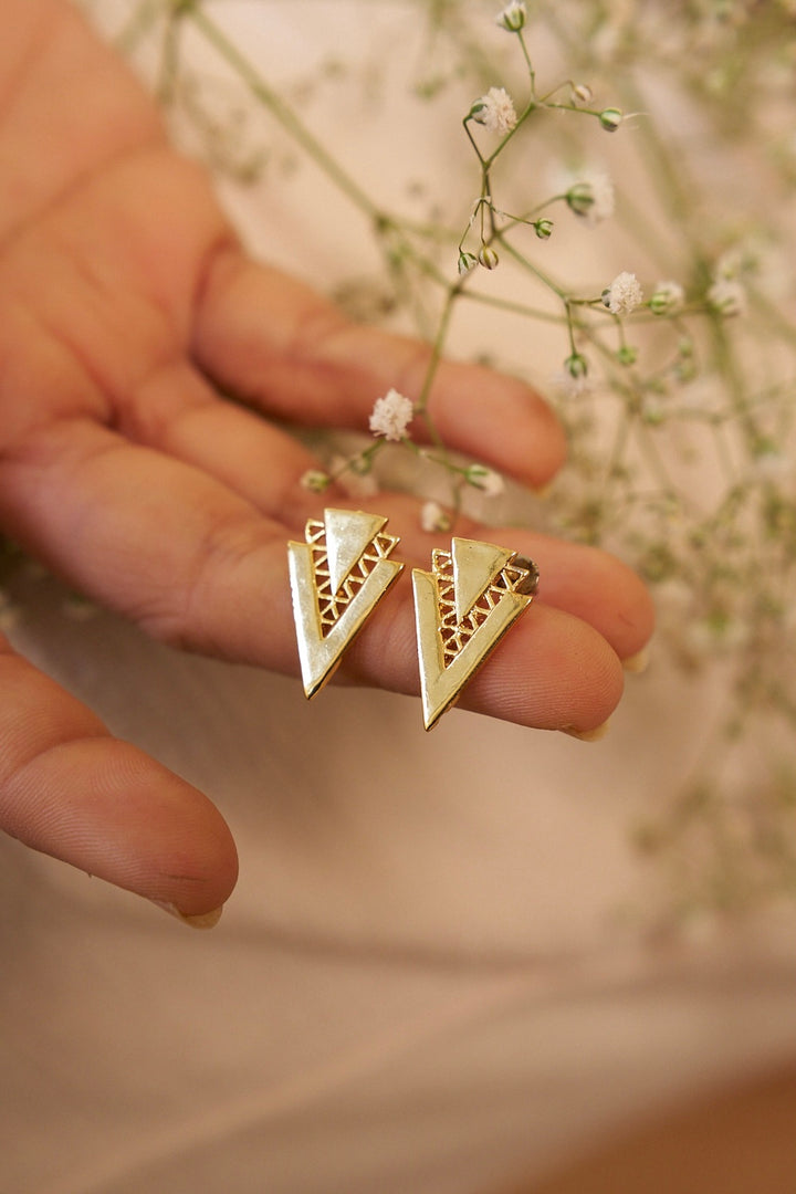 Fiko studs- gold plated.