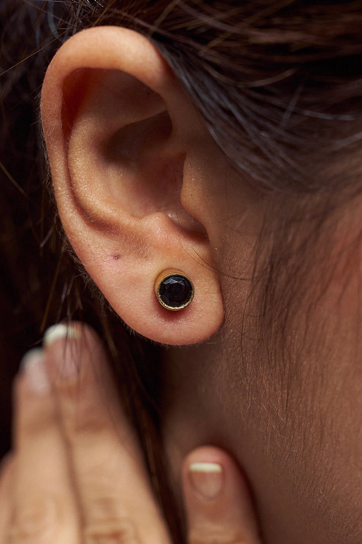 Black agate studs