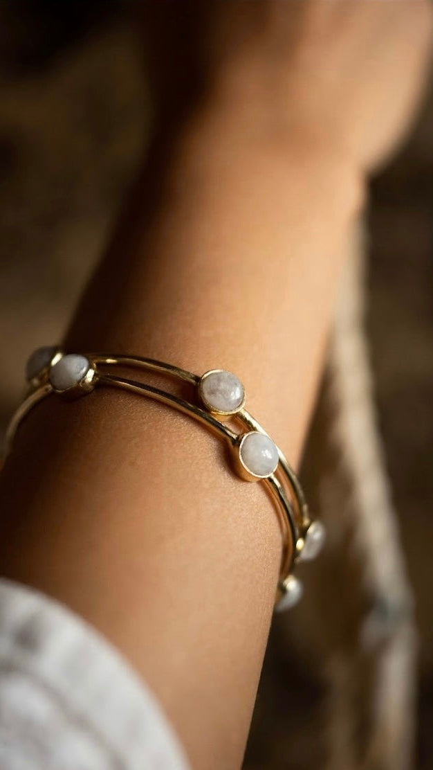 Moonstone drop bangle