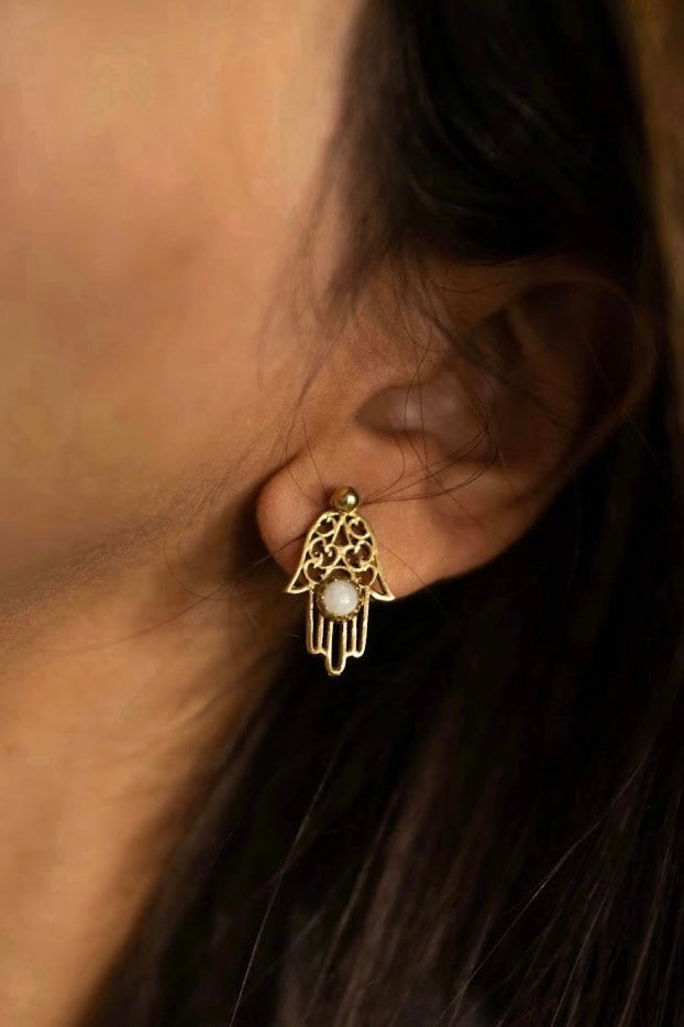 Hamsa stud earrings