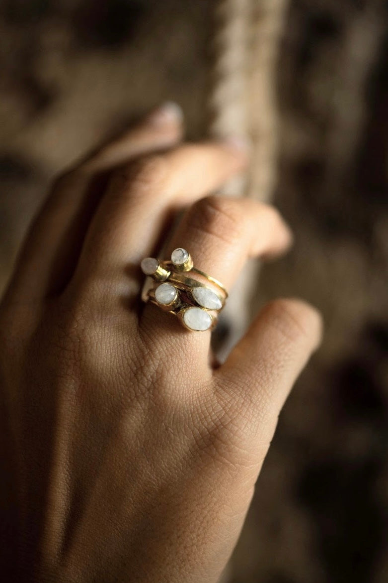 Moonstone stackable ring