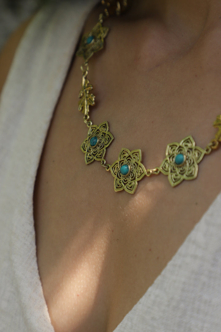 Turquoise trio necklace