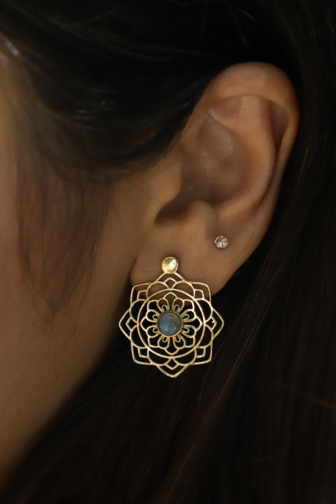 Labradorite Mandala drop earrings