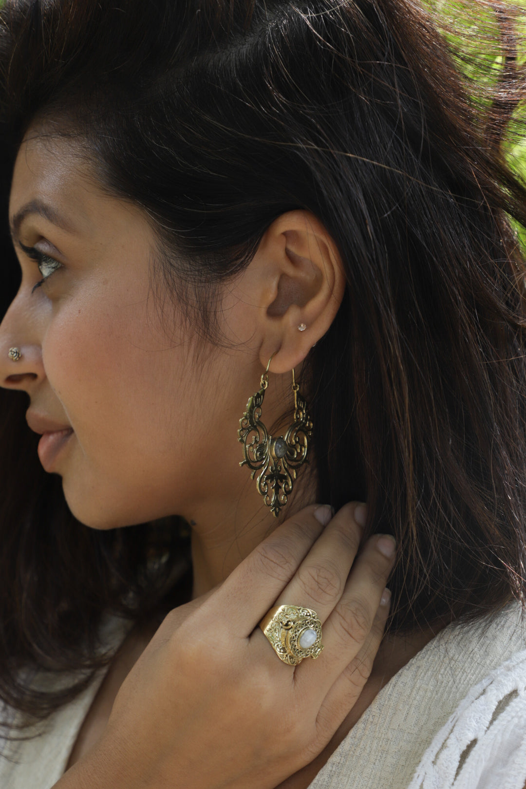 Drop labradorite earrings