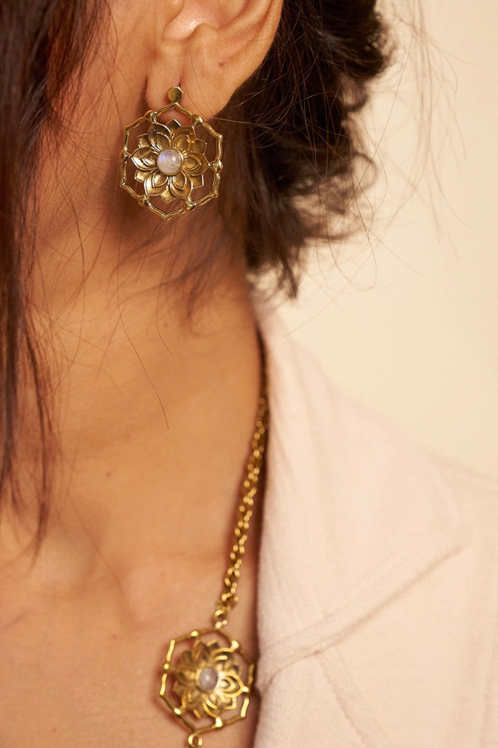 Moonstone Phool studs