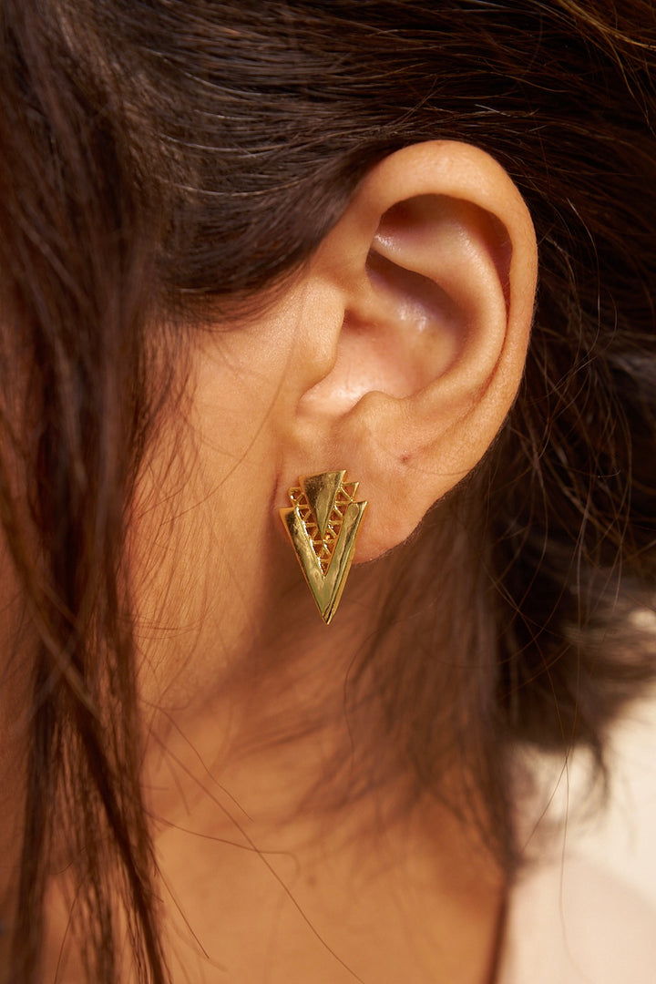 Fiko studs- gold plated.