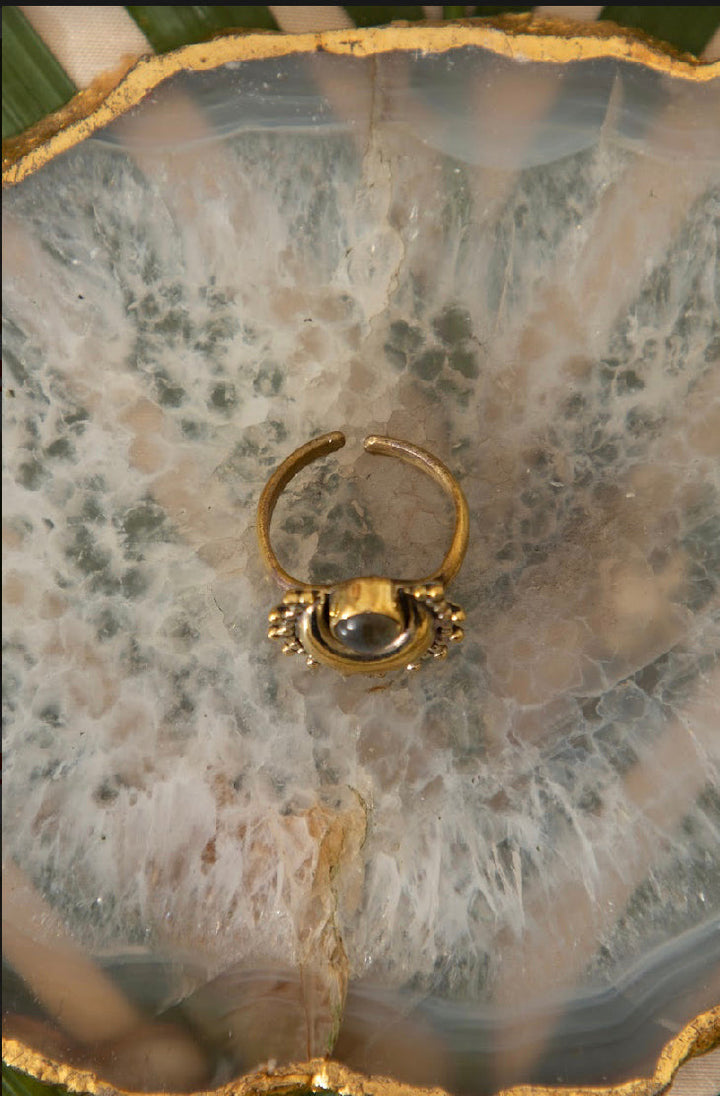 Trishul earrings+ trishul connector+ moon ring combo (3)